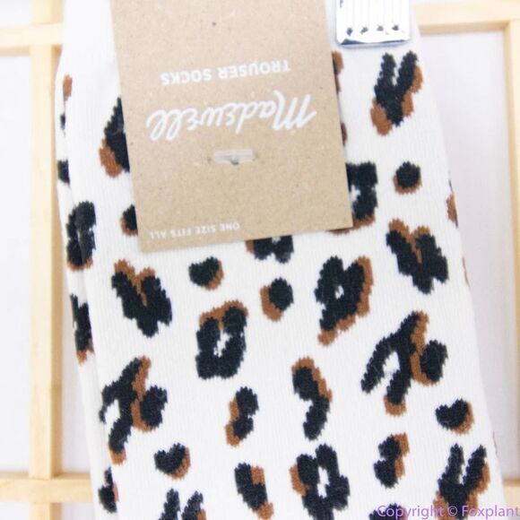 Two pairs:NEW Madewell Animal Trouser Socks, color: antique cream - Picture 6 of 13